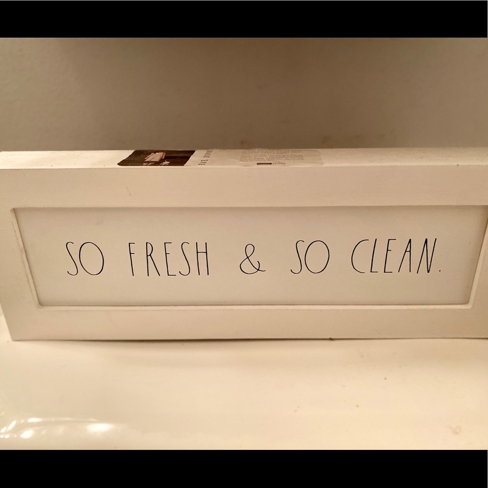 Rae Dunn bathroom sign